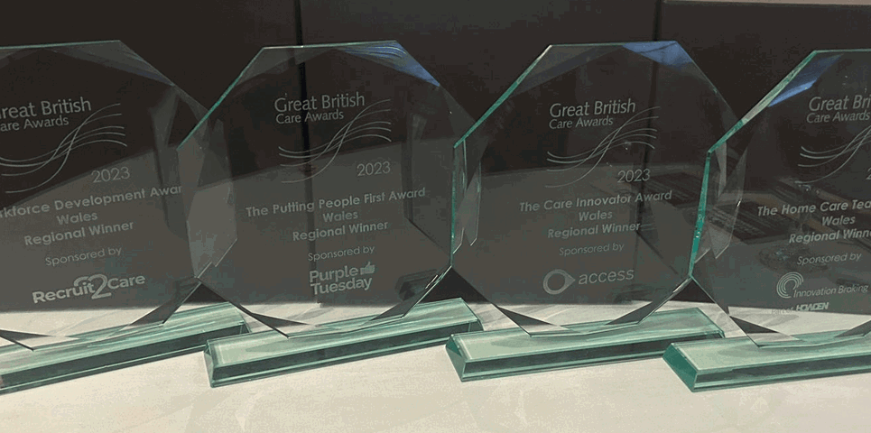 Delta Wellbeing are celebrating after winning an outstanding four awards in the Wales region of the Great British Care Awards