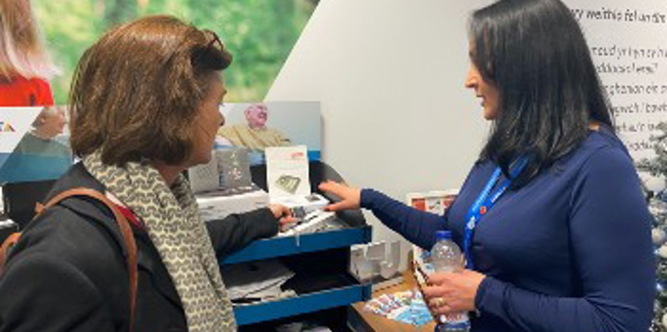 Health Minister Eluned Morgan with Delta Wellbeing Managing Director Samantha Watkins