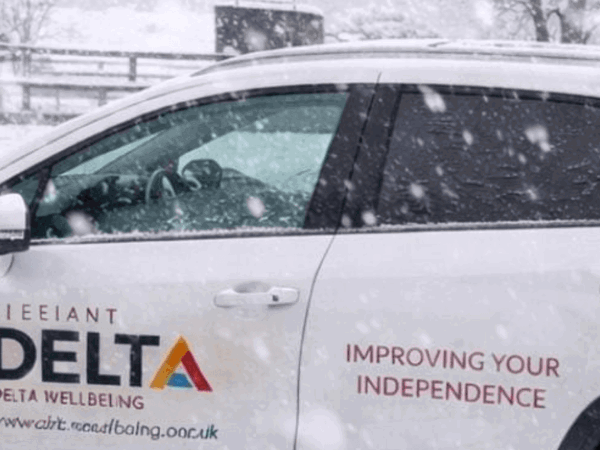 Responders pictured in the snow