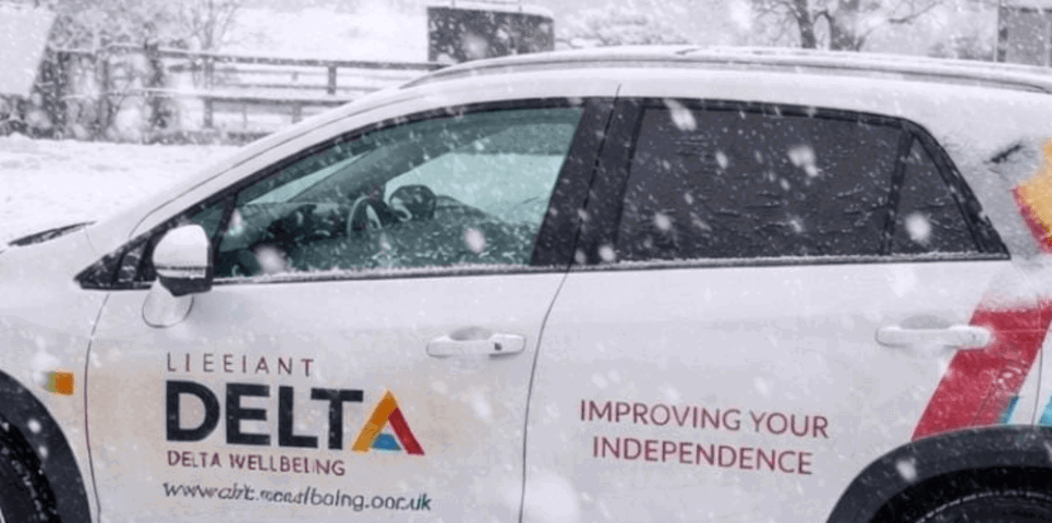 Responders pictured in the snow